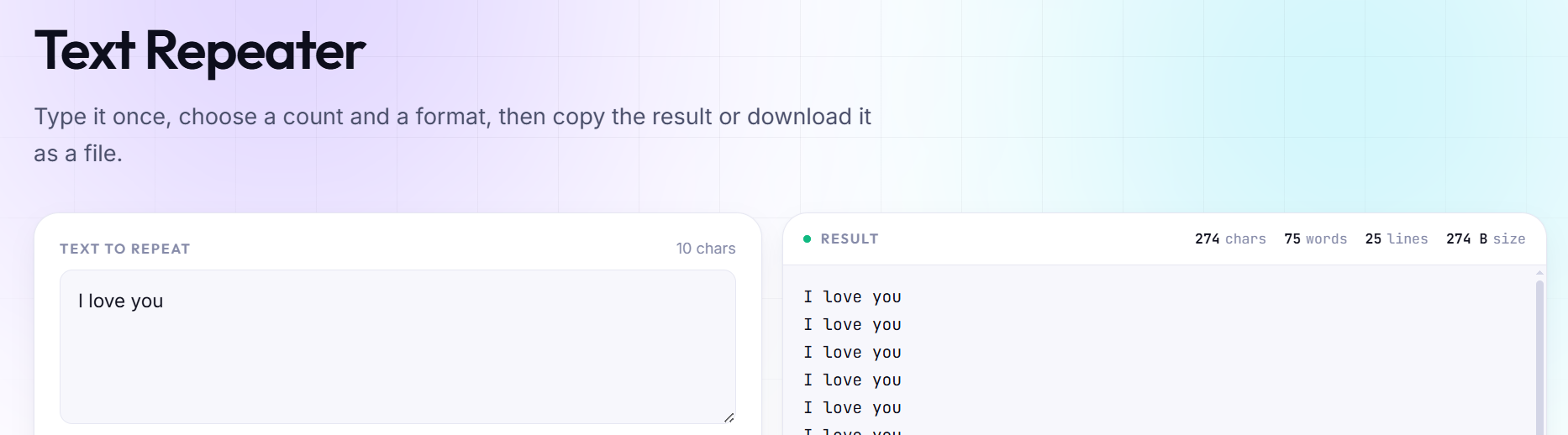 Text Repeater